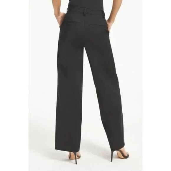 NWT Good American Black Woven High Rise Wide Leg Trouser Pants Size 14/32 - Picture 2 of 8